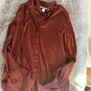 Rust Red Satin Blouse H&M